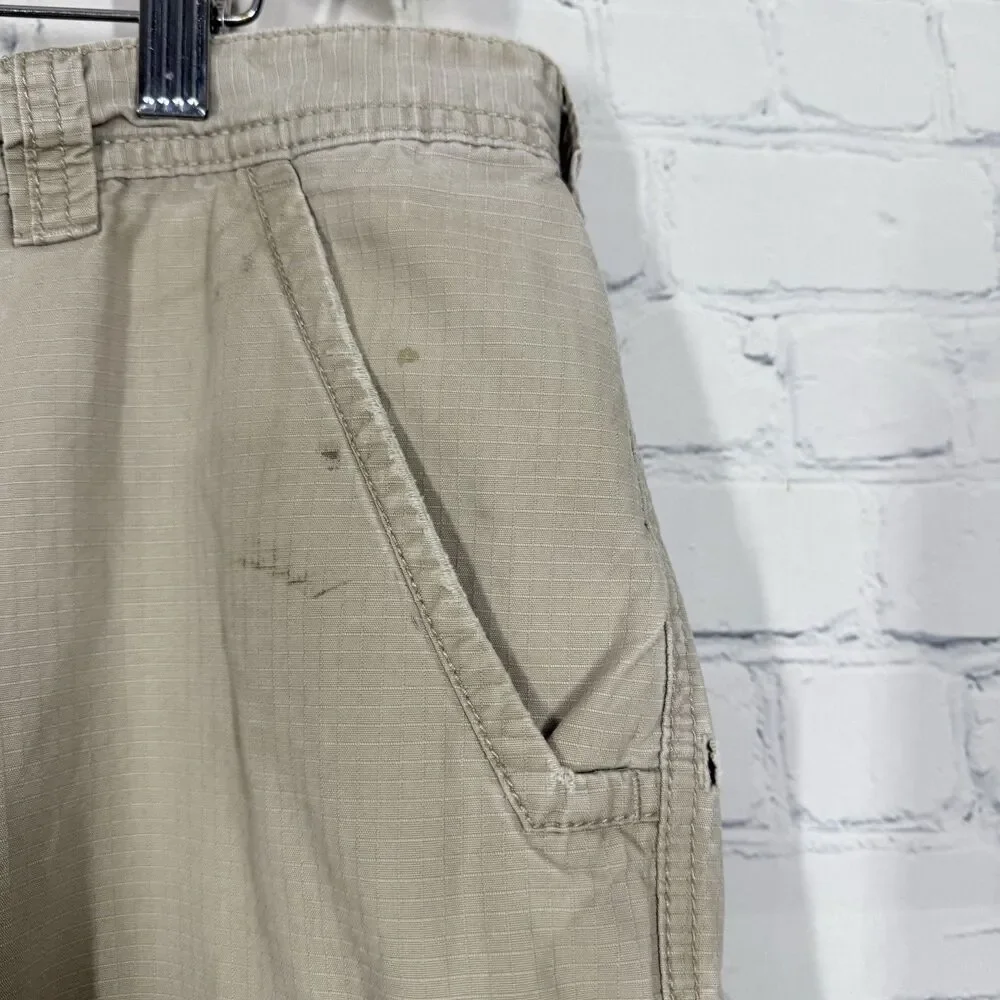 Cabelas Cargo Pants Men 36X32 Beige Hiking Outdoor Work Wear Farm Utility Casual